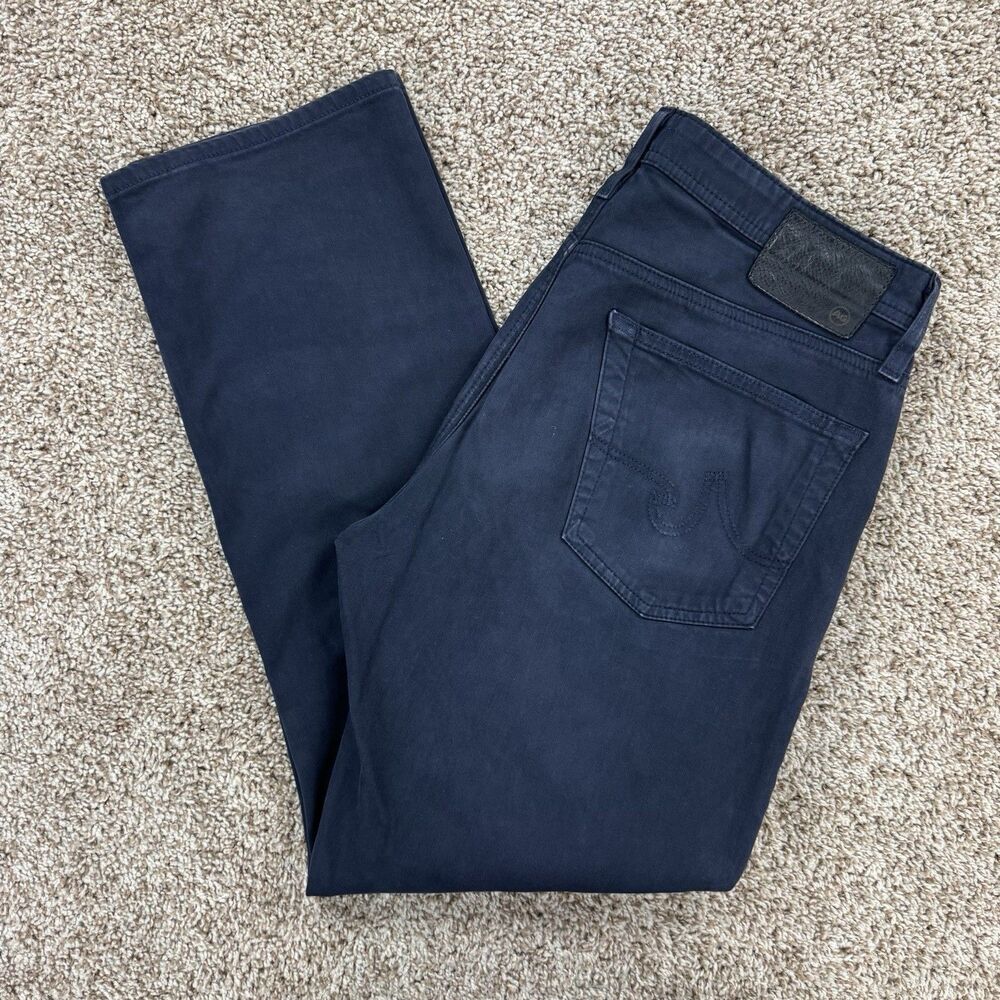 AG Adriano Goldschmied Graduate Mens 33x32 Navy Pants Hemmed 29 Inseam Stretch